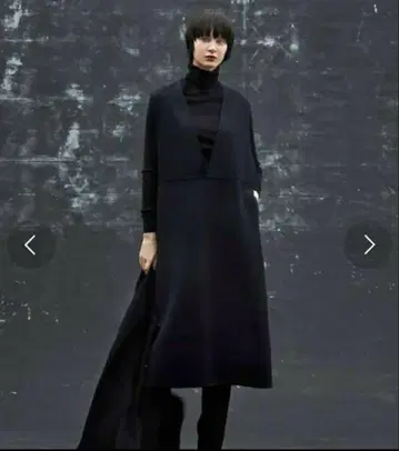 드로어 울 케누키 슬리브리스 원피스 다크 네이비