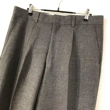 그레이 플리츠 슬랙스