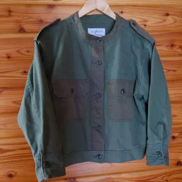 IENA 노카라 자켓 올리브색 코튼