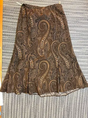 CHRISTIAN AUJARD 페이즐리 무늬 플레어 스커트 67-95