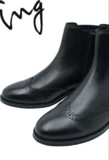 블랙 사이드 고어 부츠 사이드 지퍼 부착