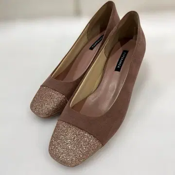 ESPERANZA 더스티 핑크 글리터 펌프스 일본제 스웨이드 반짝이