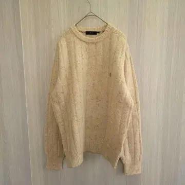 DAKS 상의 니트 스웨터 양모 베이지 남성용 M 사이즈