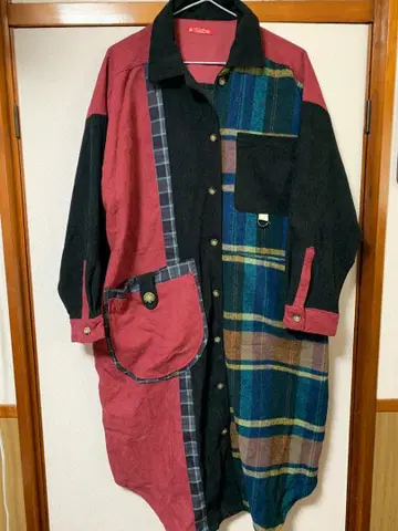 CAYHANE 체크 멀티 컬러 셔츠 원피스 오버 사이즈