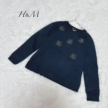 [ 에이치앤엠 ] 긴팔 트레이닝복 풀오버 비쥬 M 네이비 컬러 맨투맨