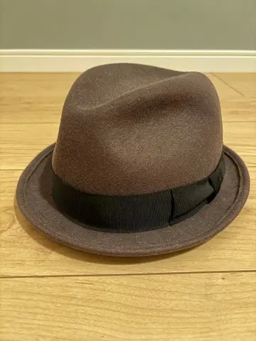 CA4LA 브라운 울 펠트 햇 블랙 리본