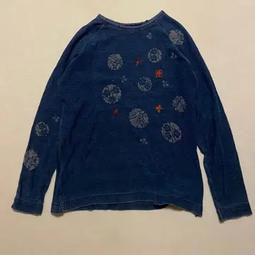 교토 의상 오스티아 재팬 맨투맨 일본풍 패턴 네이비 나염