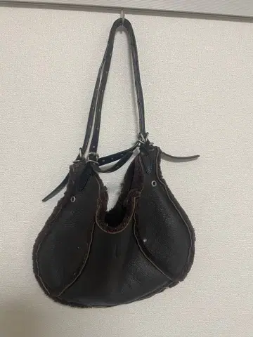 다크 브라운 가죽 숄더백 y2k 구제 의류 한국