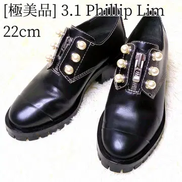 컨디션 최상 3.1 Phillip Lim 펄 지퍼 가죽 신발 블랙