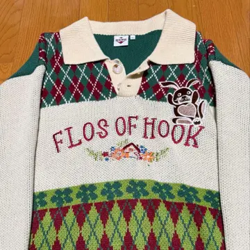 스웨터 니트 HOOK 구제 의류 폴로 옷깃 니트 여성 사이즈 XL