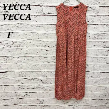 예카베카 [ F ] 슬리브리스 롱 원피스 절개 플리츠 올 패턴