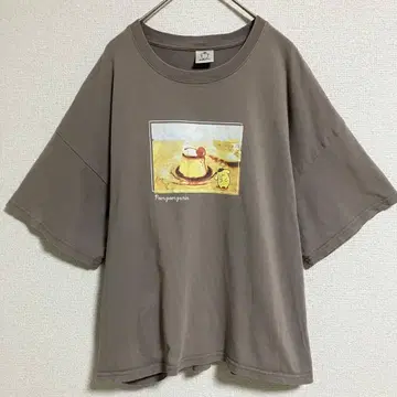 폼폼푸딩 캐릭터 셔츠 반팔 산리오 면 그레이지 XL 사이즈