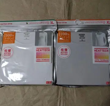 유니클로 울트라 웜 히트텍 코튼 T XL 사이즈 2장