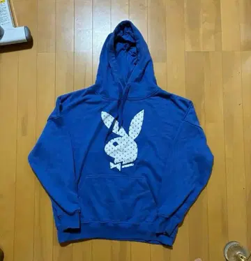 PLAYBOY 파랑 후드 부착 후드티 M 레어