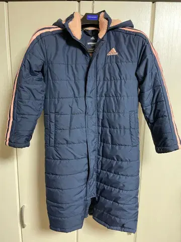 adidas 후드 부착 다운 코트 사이즈 140 네이비