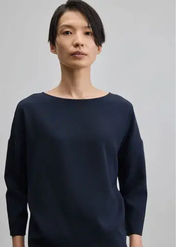 [ 새상품급 ] soeju 소 코쿤 블라우스 8부 소매 네이비 S