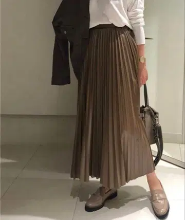 루니 lounie 롱 플리츠 스커트
