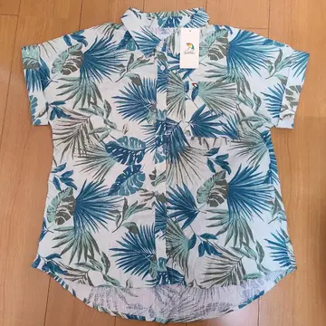트로피컬 패턴 반팔 셔츠 L