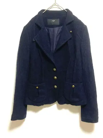 [ et vous ] 네이비 플리스풍 자켓 버튼 포함 36