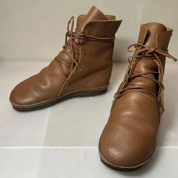 [ 레어 ] KOOS 레이스업 부츠 주름 가죽 36 숏부츠 가죽 23
