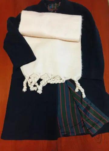 GUIDO PELLEGRINI 네이비 롱 코트*머플러 세트