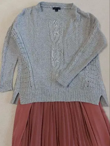 타미힐피거 U넥 S 니트 스웨터 여성용 그레이