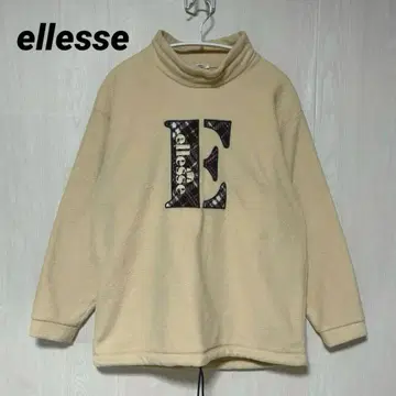 일본제 ellesse 모크넥 보아 기모 의류 자수로고 베이지 L