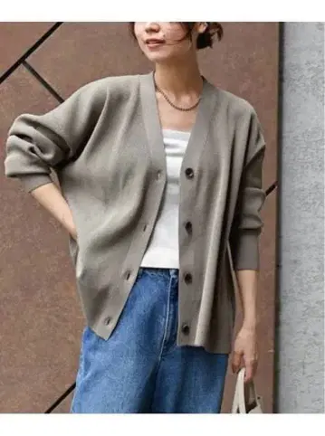 relume 워셔블 스트레치 니트 V넥 가디건