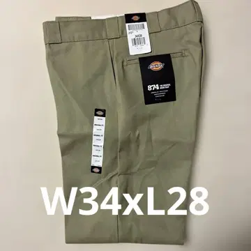 새상품 디키즈 오리지널 874 워크 팬츠 카키 W34xL28