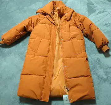 충전솜 후드 부착 롱 코트