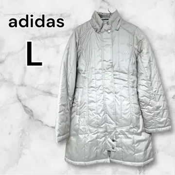 adidas 아디다스 충전솜 코트 다운 A라인 미들 기장 화이트 베이지