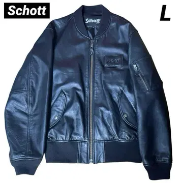 새상품급 SCHOTT 샷 별주 가죽 MA-1 블랙 미사용급