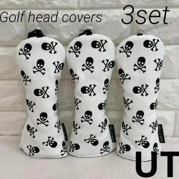 [ UT ] 골프 헤드커버 유틸리티 3 해골 스컬 화이트