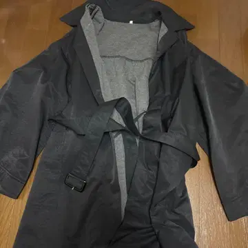 AMOUR BOX 블랙 롱 코트 벨트 포함