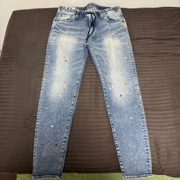 Big John 스키니 데님 페인트 가공