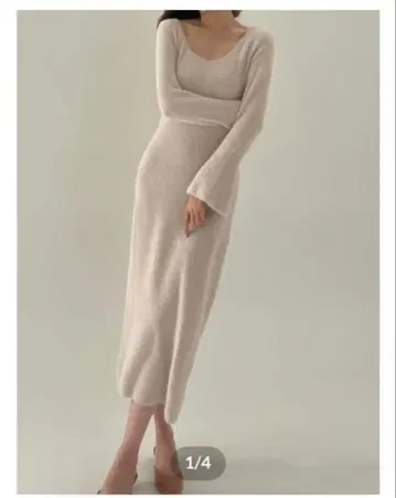 lovan' 엘레강트 니트 원피스 베이지