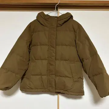 무인양품 후드 부착 다운 자켓 카키 L