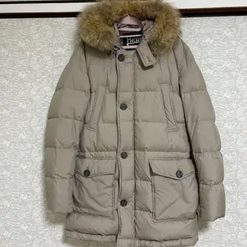 Herno 나일론 후데트 다운 코트 베이지 Herno 자켓