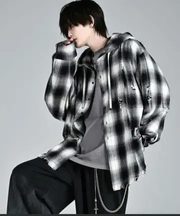 ADRER 오버 사이즈 셔츠 후드티