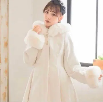 rojita 백리본 후디 코트 화이트