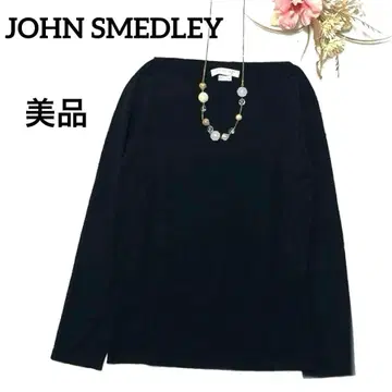 새상품급 존스메들리 엑스트라 파인 메리노울 니트 보트넥 블랙