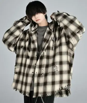 ADRER 오버 사이즈 셔츠 후드티