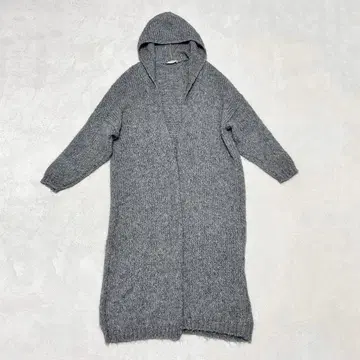 트리코 진 마르크 모헤어 혼방 후드 부착 롱 니트 가디건