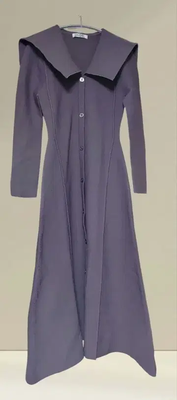 택 포함 SNIDEL 빅 칼라 홀 원피스 그레이