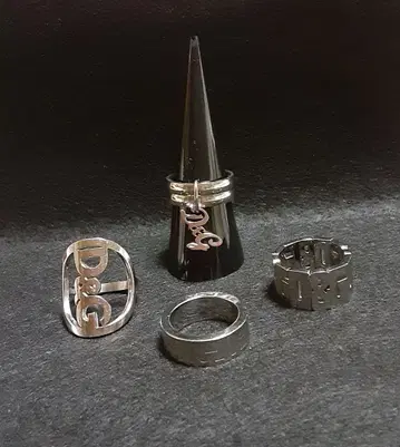 D&G 로고 실버 반지 세트