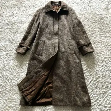 라마 울 롱 코트 고급 소재 엘레강트 고급스러움 아우터 브라운