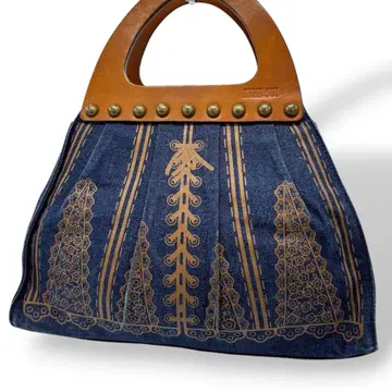 안나수이 데님 가죽 핸드백 스터드 385