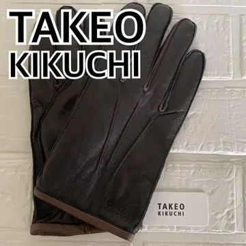 [ 미사용 새상품 ] 다케오 키쿠치 가죽 장갑 가죽 장갑 24cm 블랙