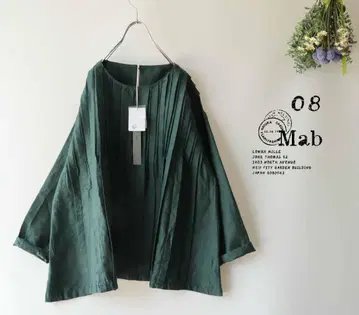 새상품할인 08mab 그린*변형 핀턱 A라인 블라우스 셔츠 린넨 1063