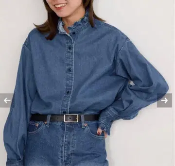 JOURNAL STANDARD relume 데님 프릴 셔츠